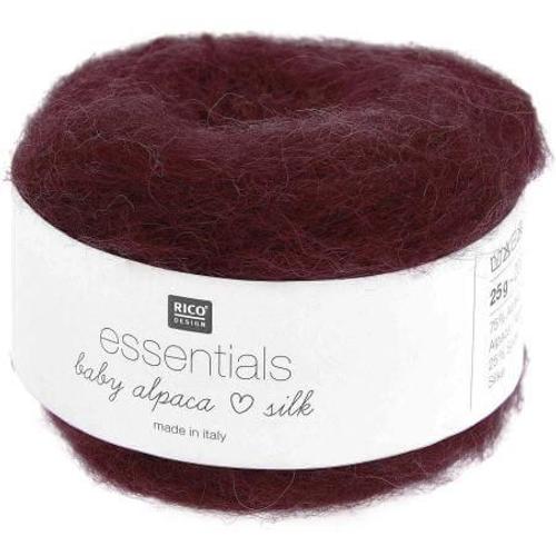 Fil Exceptionnel À Tricoter Essentials Baby Alpaca Loves Silk - 25gr - Rico Design 009 Rouge Bordeaux