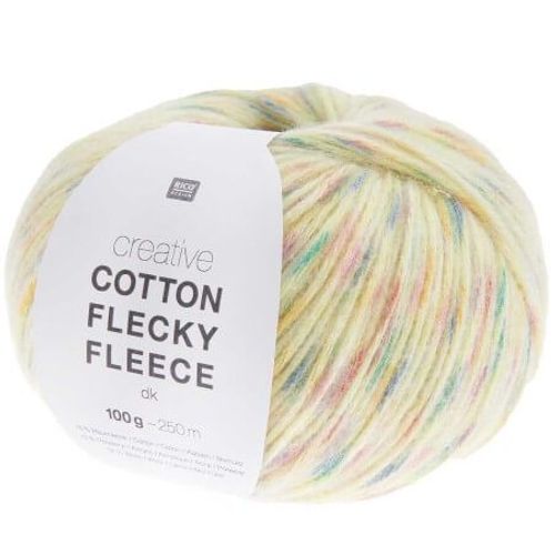 Pelote De Coton Creative Cotton Flecky Fleece Dk - Rico Design Jaune (008 - Vanilla)