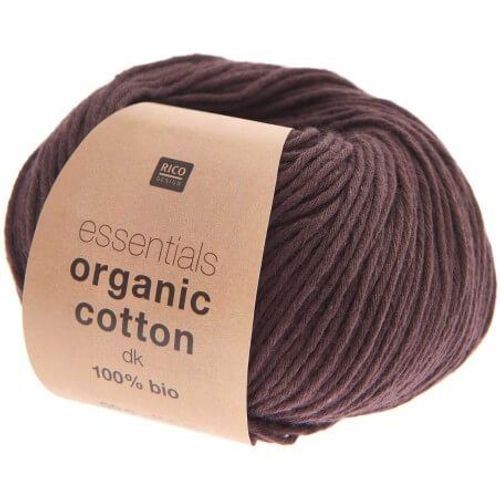 Coton À Tricoter Essentials Organic Cotton Dk - Rico Design Marron (014 - Chocolat)
