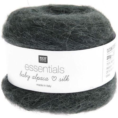 Fil Exceptionnel À Tricoter Essentials Baby Alpaca Loves Silk - 25gr - Rico Design 004 Vert Lierre