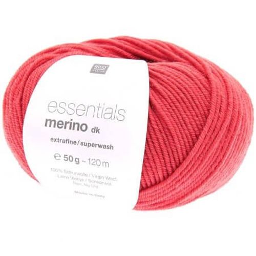 Fil De Laine À Tricoter Essentials Merino Dk - Rico Design 093 Rouge