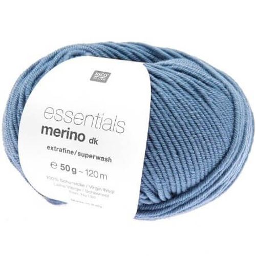 Fil De Laine À Tricoter Essentials Merino Dk - Rico Design 094 Bleu