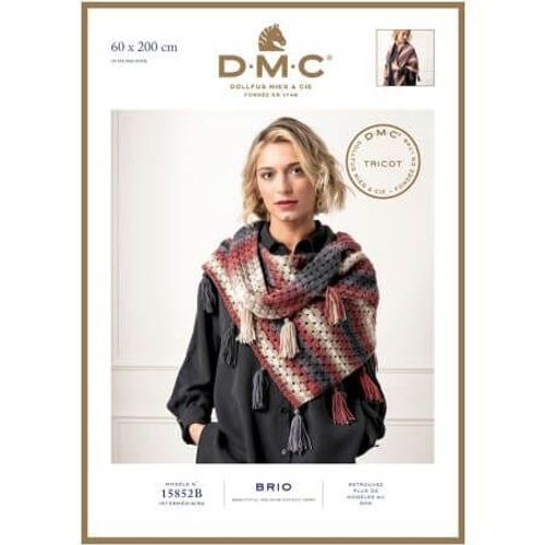Fiche Tricot Brio Modèle Châle 60 X 200 Cm - Taille Unique - Dmc Multicolore