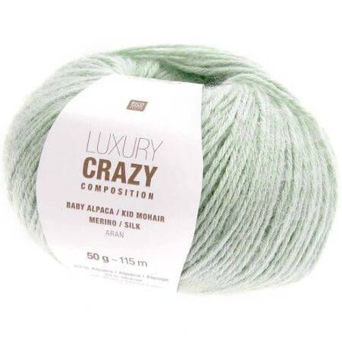 Fil Exceptionnel À Tricoter Luxury Crazy Composition Aran - Rico Design 012 Vert Menthe