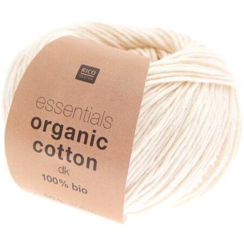 Coton ? Tricoter Essentials Organic Cotton Dk - Rico Design 002 Creme Ecru