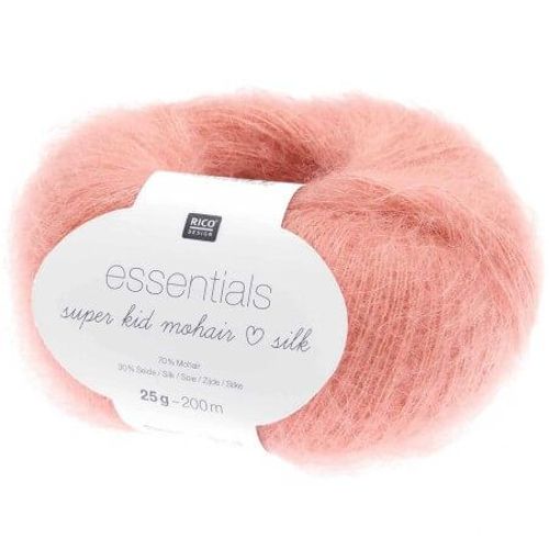 Fil À Tricoter Essentials Super Kid Mohair Loves Silk: Luxe, Douceur Et Créativité - 25gr - Rico Design 056 Rose Argousier