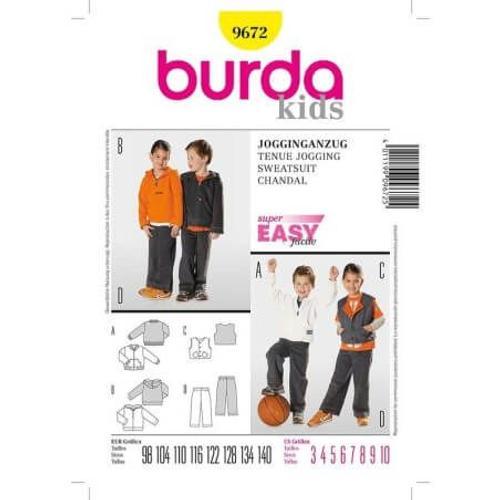 Patron N°9672 Burda Kids : Ensemble Jogging Filles Et Garçons