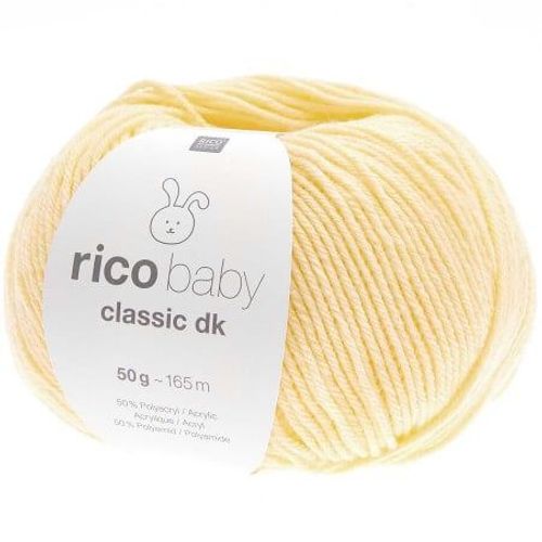 Fil Layette À Tricoter Rico Baby Classic Dk - Créez Des Tenues Douces Et Confortables Pour Bébé - Rico Design 80 Jaune