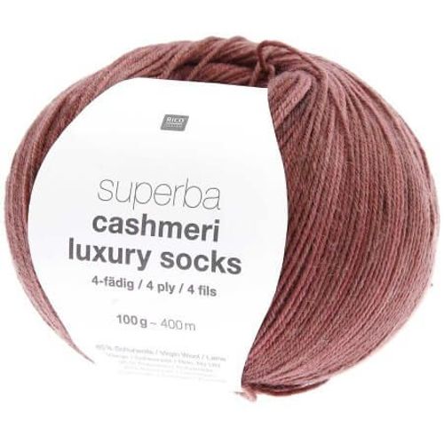 Pelote De Laine À Chaussettes Superba Cashmeri Luxury Socks 4 Fils - 100g - Rico Design : Douceur Et Luxe Pour Vos Pieds Violet (016 - Mauve)