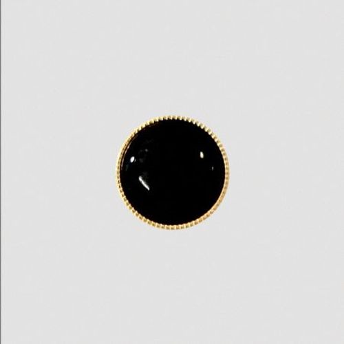Bouton Polyester Et Metal Noir/Or À Pied 15mm - Prym Noir