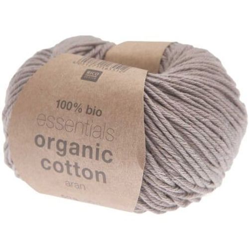 Coton À Tricoter Essentials Organic Cotton Aran - Rico Design 25 Taupe Marron