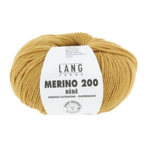 Pelote De Laine À Tricoter Pour Layette Merino 200 Bebe - Lang Yarns 350 Moutarde