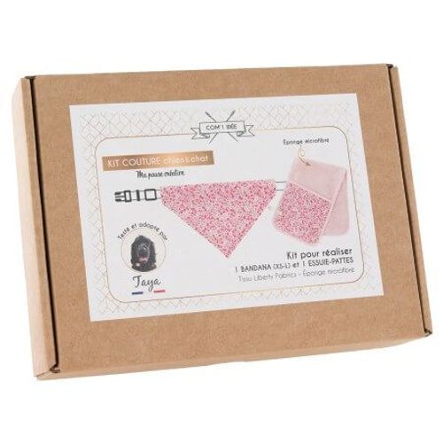 Kit Bandana + Essuie-Pattes Pour Chien Et Chat Jaya - Niveau Débutant Rose