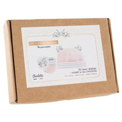Kit Naissance Bonnet Et Chaussons Charlotte - Niveau Intermédiaire Rose