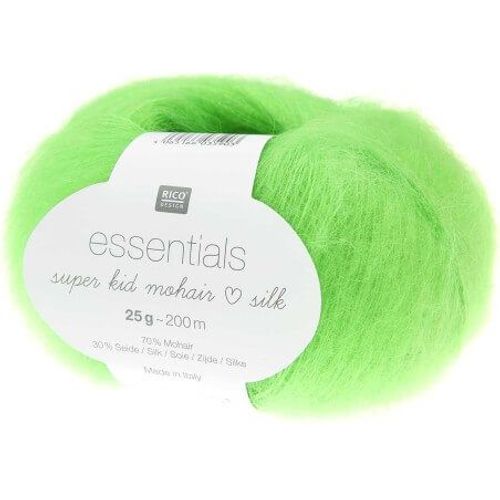 Fil À Tricoter Essentials Super Kid Mohair Loves Silk: Luxe, Douceur Et Créativité - 25gr - Rico Design 67 Néon Vert