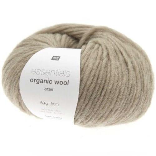 Pelote De Laine À Tricoter Essentials Organic Wool Aran - Rico Design 02 Beige Marron