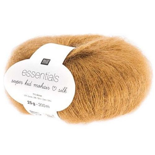 Fil À Tricoter Essentials Super Kid Mohair Loves Silk: Luxe, Douceur Et Créativité - 25gr - Rico Design 45 Marron Caramel