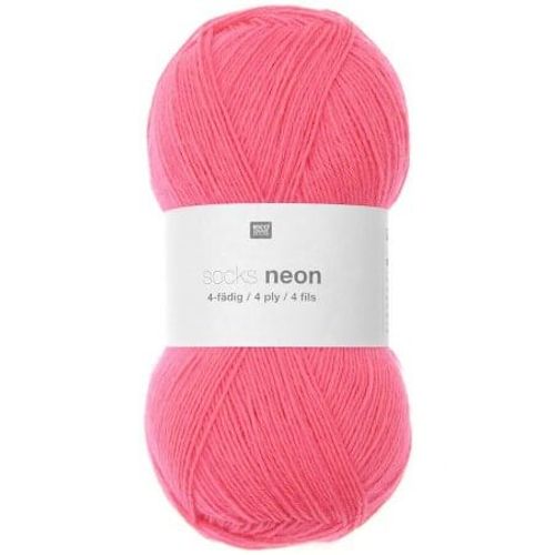 Pelote De Laine À Chaussette Socks Neon 4 Fils - 100gr - Rico Design 03 Rouge Fluo