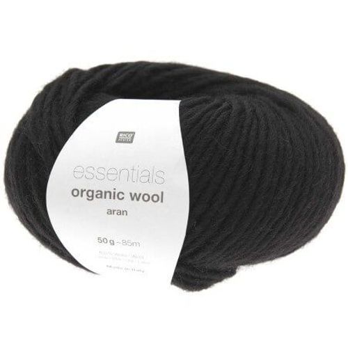 Pelote De Laine À Tricoter Essentials Organic Wool Aran - Rico Design 06 Noir