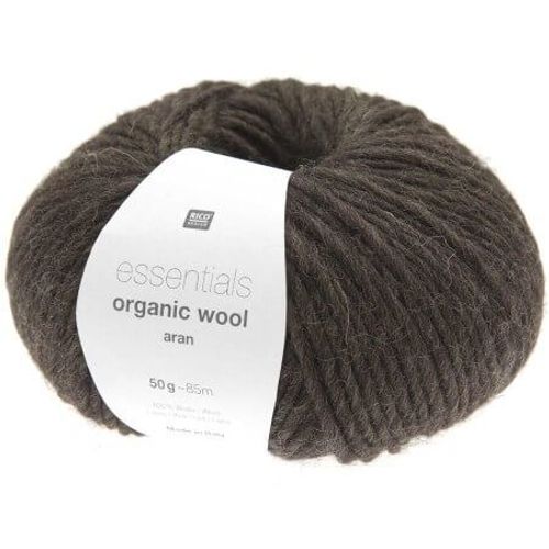 Pelote De Laine À Tricoter Essentials Organic Wool Aran - Rico Design 03 Brun Marron