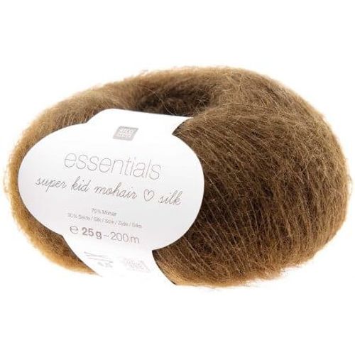 Fil À Tricoter Essentials Super Kid Mohair Loves Silk: Luxe, Douceur Et Créativité - 25gr - Rico Design 49 Vert Olive