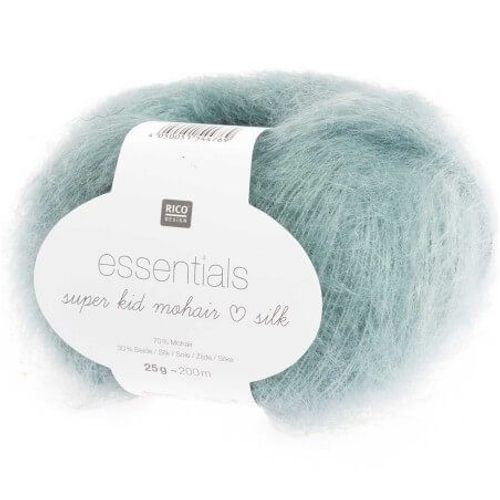 Fil À Tricoter Essentials Super Kid Mohair Loves Silk: Luxe, Douceur Et Créativité - 25gr - Rico Design 06 Bleu Aqua