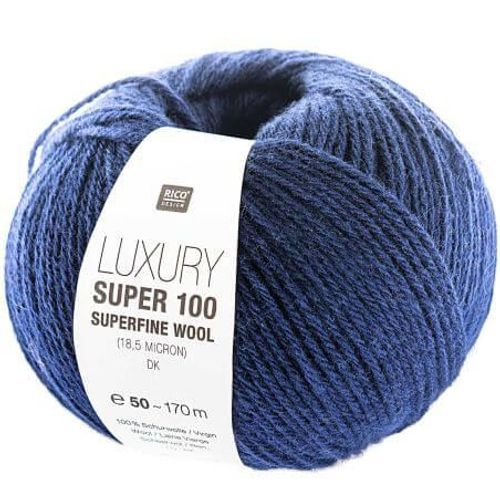 Pelote De Laine Luxury Super 100 Superfine Wool Dk - Rico Design 10 Bleu