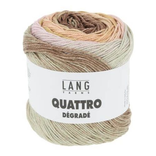 Coton À Tricoter Et À Crocheter Quattro Degrade - 100gr - Lang Yarns Multicolore 0005 (Rose-Moutarde-Brun)