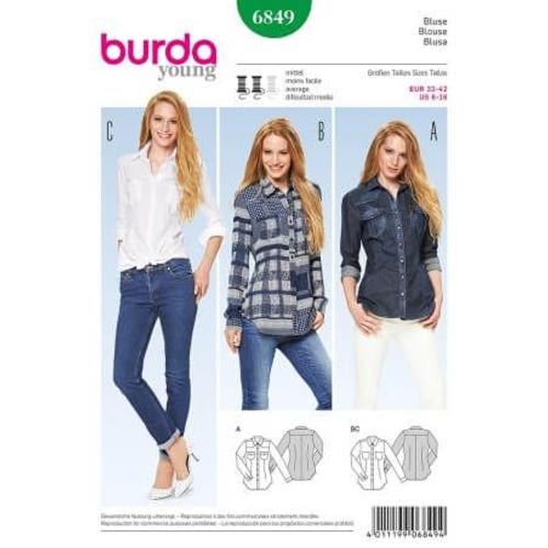 Patron Burda 6849 Chemisier Du 32 Au 42