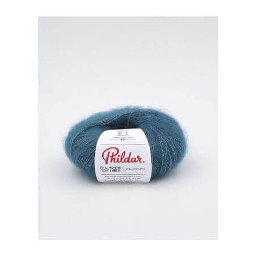 Fil Exceptionnel À Tricoter Phil Mohair Soie Lurex - 25gr - Phildar Bleu Canard