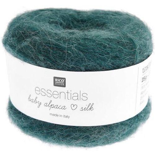 Fil Exceptionnel À Tricoter Essentials Baby Alpaca Loves Silk - 25gr - Rico Design 005 Vert Pétrole