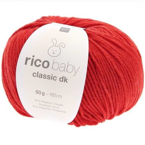 Fil Layette À Tricoter Rico Baby Classic Dk - Créez Des Tenues Douces Et Confortables Pour Bébé - Rico Design 81 Rouge