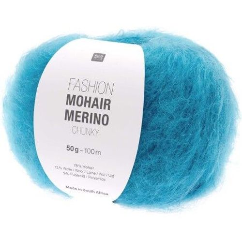 Laissez-Vous Envelopper De Luxe : Pelote De Laine Fashion Mohair Merino Chunky - Rico Design 023 Bleu Pétrole