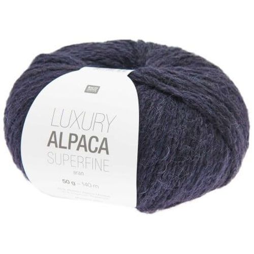 Fil De Laine À Tricoter Luxury Alpaca Superfine Aran - Rico Design 24 Bleu Marine