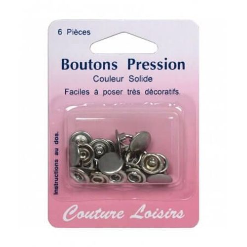 Boutons Pression 11 Mm Couleur Argent - Distrifil Sr Gris