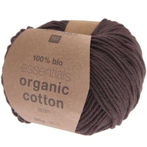 Coton À Tricoter Essentials Organic Cotton Aran - Rico Design 26 Chocolat Marron