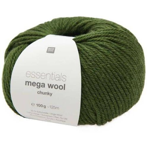 Laine À Tricoter Essentials Mega Wool Chunky - 100gr - Rico Design 32 Mousse Vert