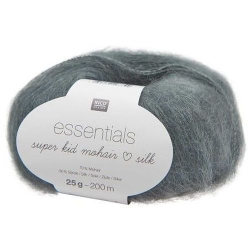 Fil À Tricoter Essentials Super Kid Mohair Loves Silk: Luxe, Douceur Et Créativité - 25gr - Rico Design 54 Vert Lierre