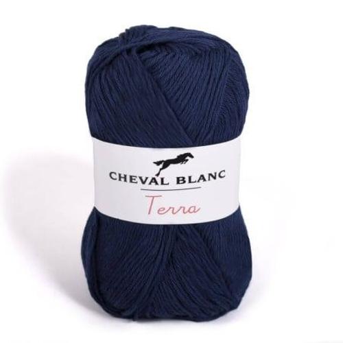 Pelote De Coton À Tricoter Terra - Cheval Blanc 293 Marine Bleu