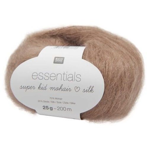 Fil À Tricoter Essentials Super Kid Mohair Loves Silk: Luxe, Douceur Et Créativité - 25gr - Rico Design 53 Marron Poussiere