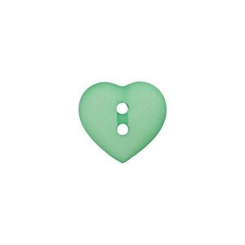 Boutons Coeur 2 Trous 12 Mm X 4 - Union Knopf Vert Clair