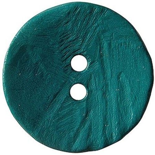 Bouton Rond Imitation Bois 2 Trous 40mm X 1 - Union Knopf Petrole Vert
