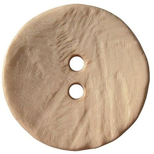 Bouton Rond Imitation Bois 2 Trous 40mm X 1 - Union Knopf Beige Camel Ecru