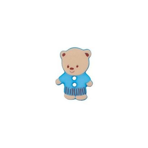 Boutons Ourson Blanc 15mm X 3 - Union Knopf Bleu