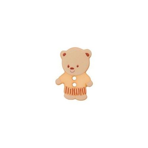 Boutons Ourson Blanc 15mm X 3 - Union Knopf Orange