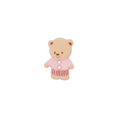 Boutons Ourson Blanc 15mm X 3 - Union Knopf Rose