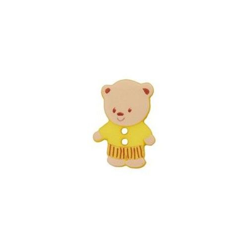 Boutons Ourson Blanc 15mm X 3 - Union Knopf Jaune
