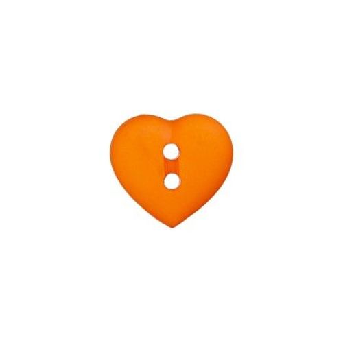 Boutons Coeur 2 Trous 12 Mm X 4 - Union Knopf Orange