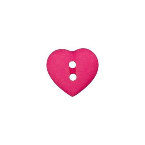 Boutons Coeur 2 Trous 12 Mm X 4 - Union Knopf Fuchsia Rose