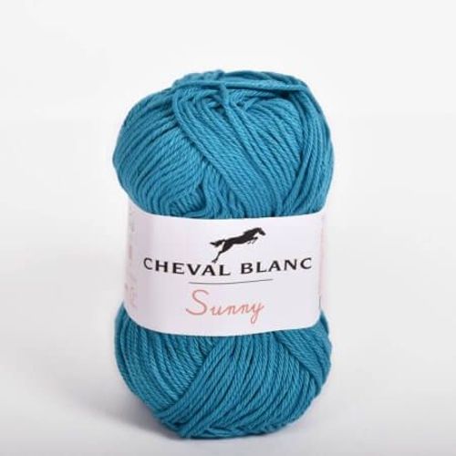 Pelote De Coton À Tricoter Sunny Uni - Cheval Blanc - Ppsc 275 Petrol Bleu